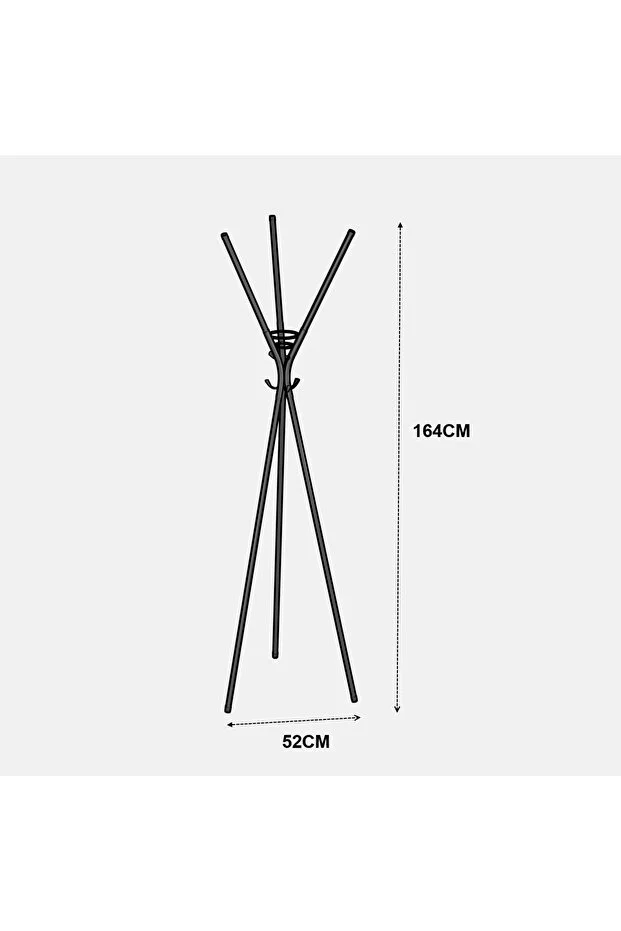 Asya Ayaklı Askılık Portmanto Siyah